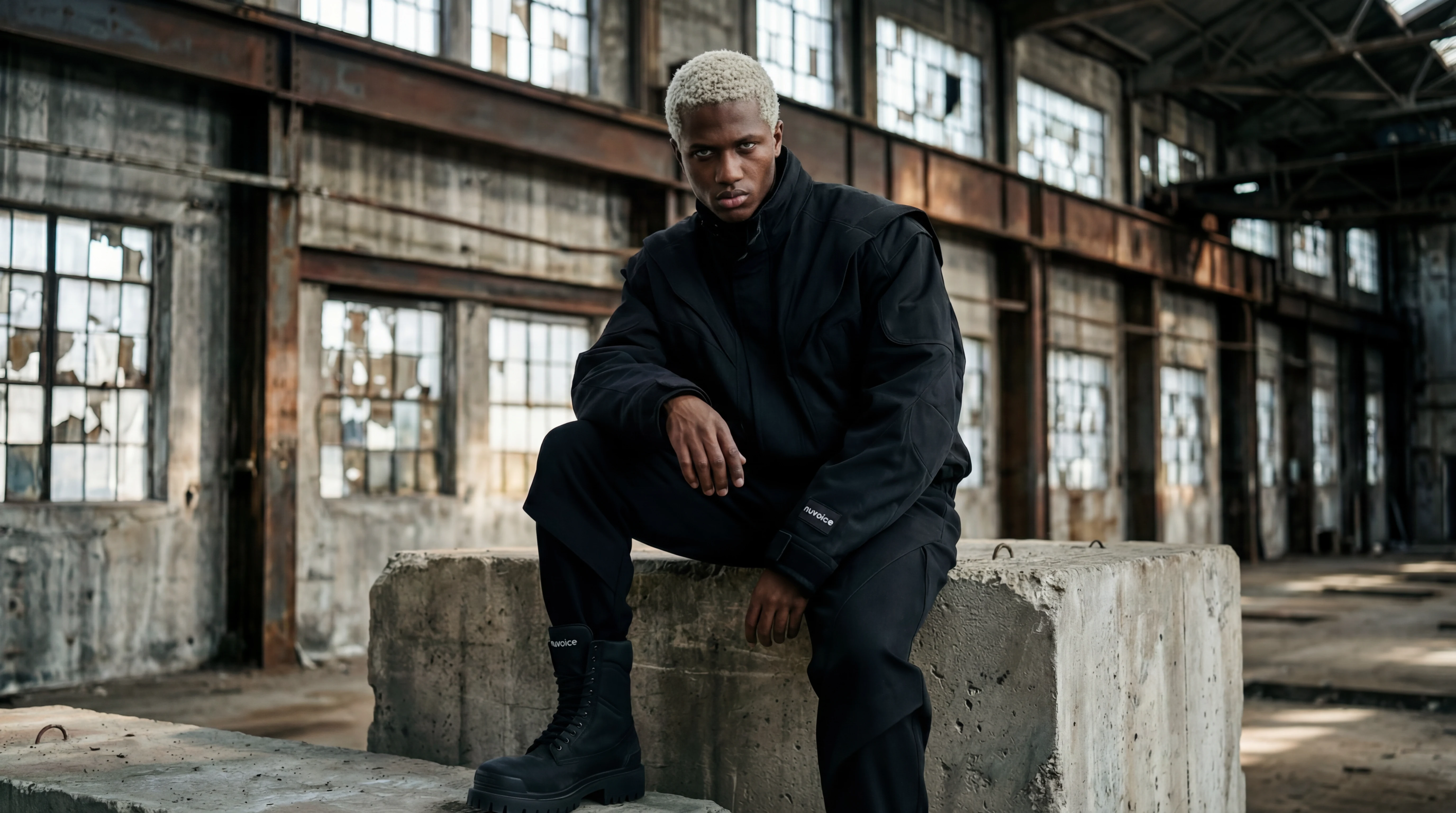 Mannequin virtuel masculin — campagne mode éditoriale IA