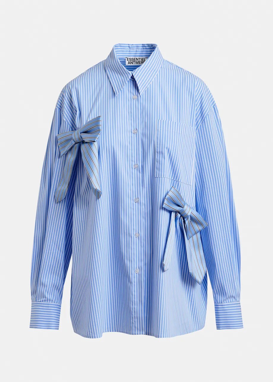 Chemise bleue à nœuds : référence Lilly